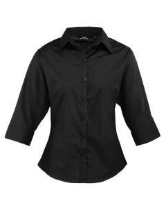 Premier Ladies 3/4 Sleeve Poplin Blouse