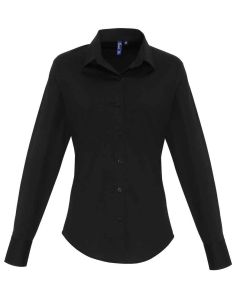 Premier Ladies Long Sleeve Stretch Fit Poplin Shirt