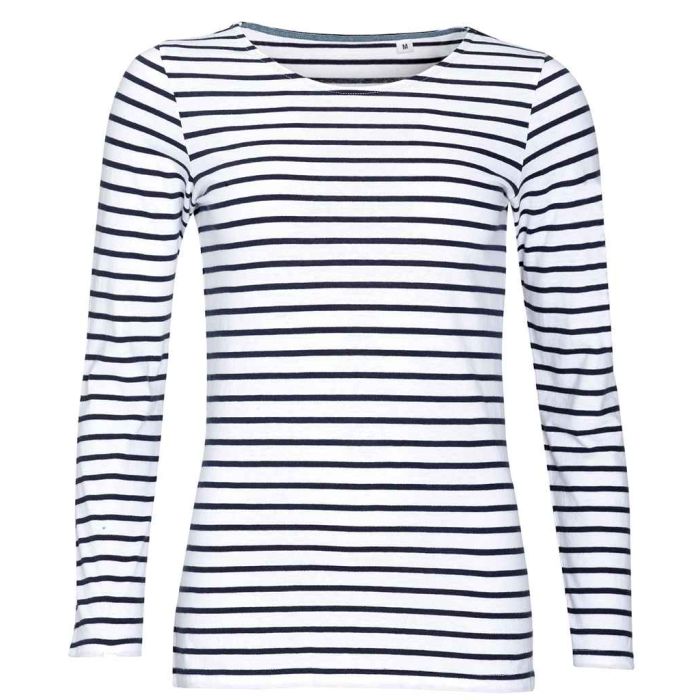 SOL'S Ladies Marine Long Sleeve Striped T-Shirt main product photo