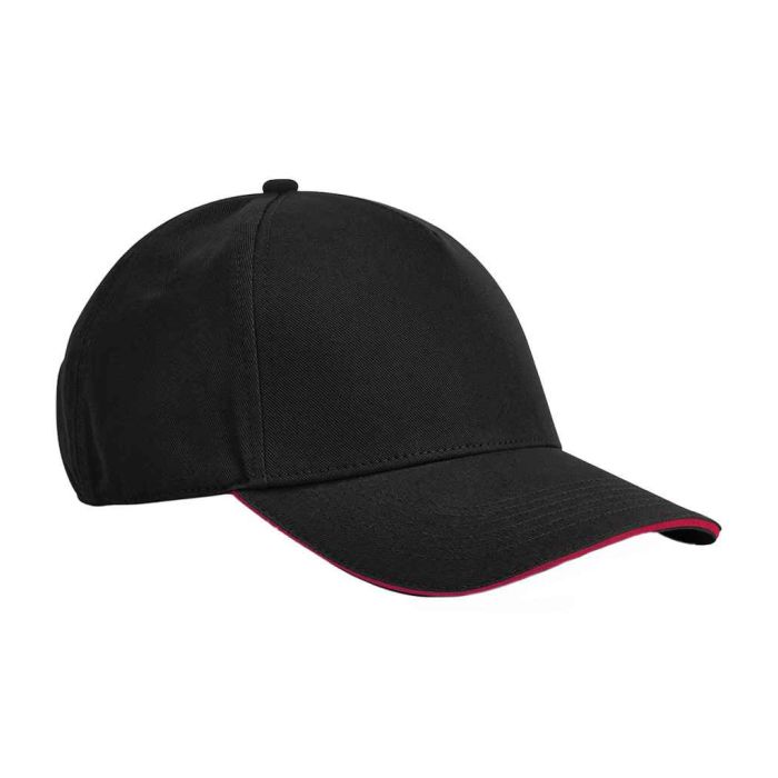 Beechfield EarthAware® Classic Organic Cotton 5 Panel Sandwich Peak Cap main product photo