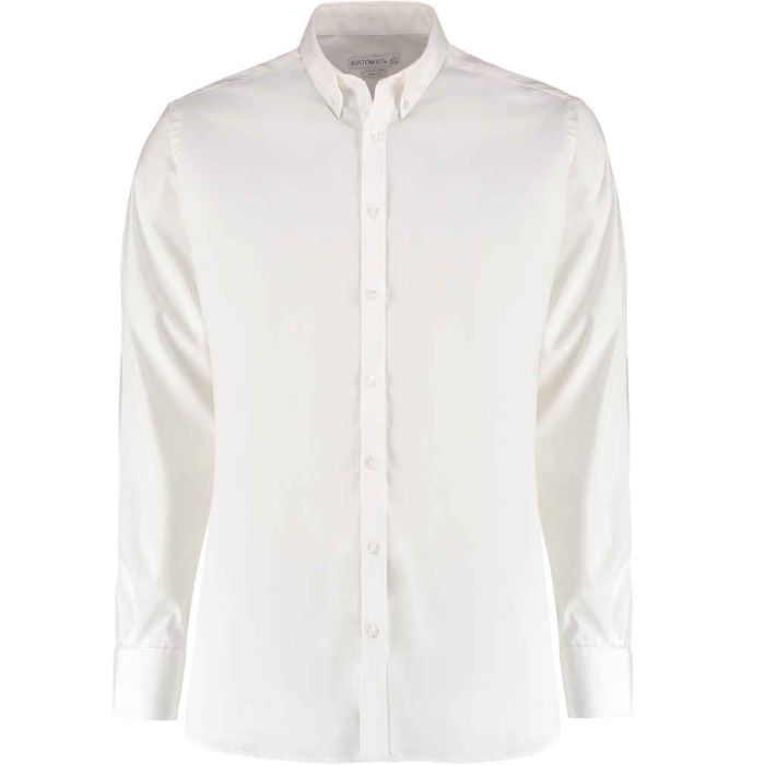 Kustom Kit Slim Fit Stretch Long Sleeve Oxford Shirt main product photo