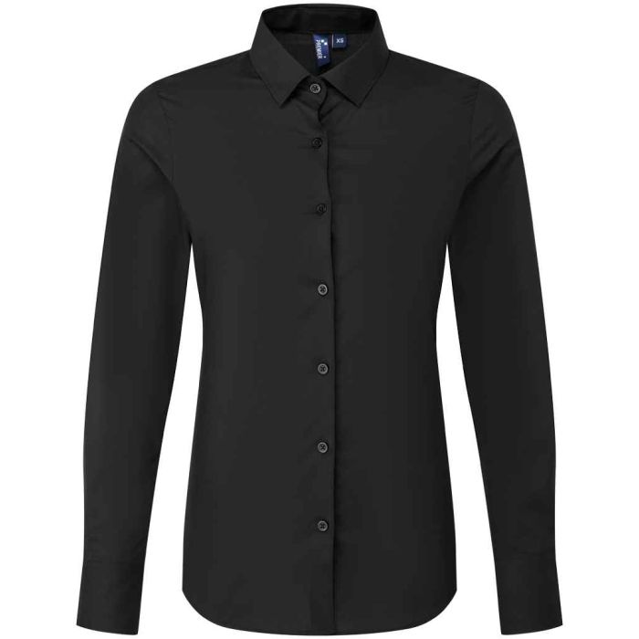 Premier Ladies Recyclight® Long Sleeve Poplin Shirt main product photo