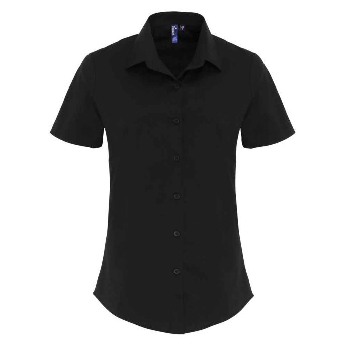 Premier Ladies Short Sleeve Stretch Fit Poplin Shirt main product photo