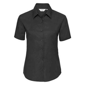 Russell Collection Ladies Short Sleeve Easy Care Oxford Shirt