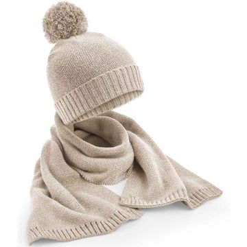Beechfield Knitted Scarf and Beanie Gift Set