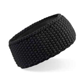 Beechfield Slopeside Waffle Headband - Black - ONE