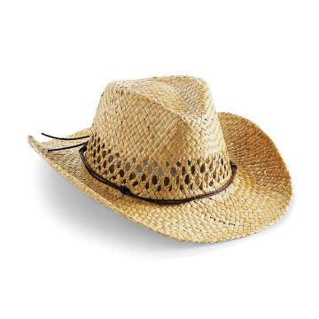 Beechfield Straw Cowboy Hat - Natural - ONE