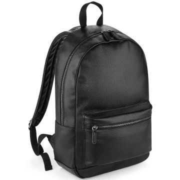 BagBase Faux Leather Backpack - Black - ONE