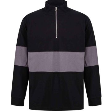 Front Row Panelled 1/4 Zip Neck Top