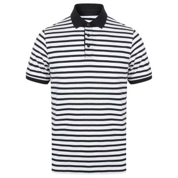 Front Row Striped Jersey Polo Shirt
