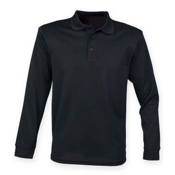 Henbury Unisex Long Sleeve Coolplus® Pique Polo Shirt