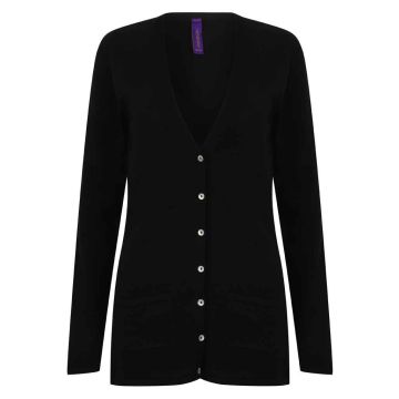 Henbury Ladies Cotton Acrylic V Neck Cardigan