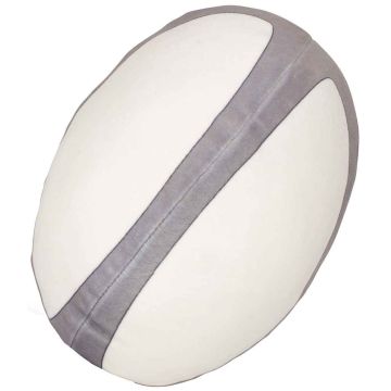 Mumbles Zippie Rugby Ball - White/Grey - ONE