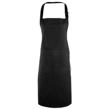 Premier Fairtrade Organic Cotton Bib Apron - Black - ONE