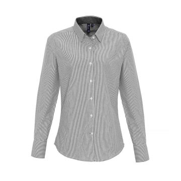 Premier Ladies Long Sleeve Striped Oxford Shirt