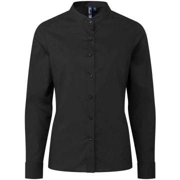 Premier Ladies Banded Collar Grandad Shirt