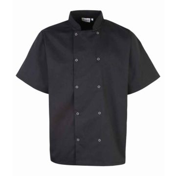 Premier Unisex Short Sleeve Stud Front Chef's Jacket