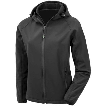 Result Genuine Recycled Ladies Three Layer Printable Hooded Soft Shell Jacket