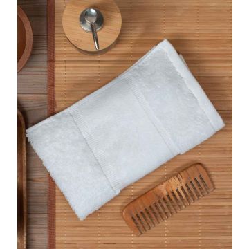 Towel City Organic Printable Border Hand Towel - White - ONE