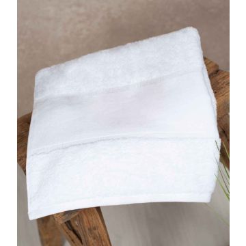 Towel City Organic Printable Border Bath Towel - White - ONE