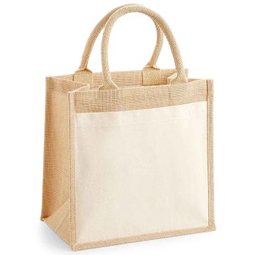 Westford Mill Pocket Jute Midi Tote Bag - Natural - ONE