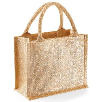 Westford Mill Shimmer Jute Mini Gift Bag - Natural Gold - ONE