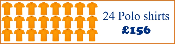24 polo shirts for gbp 156
