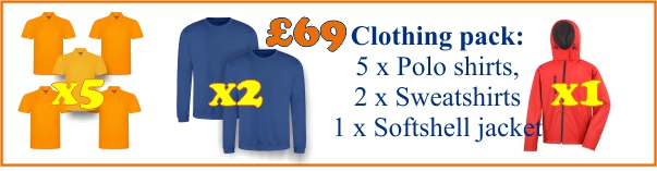Discounted clothing pack. 8 embroidered garments for gbp 69