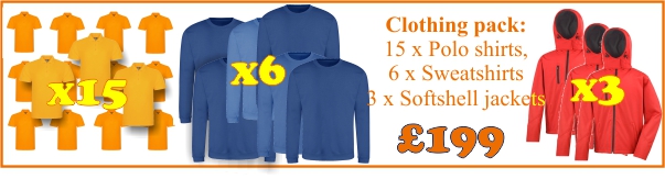 Discounted clothing pack. 24 embodiered garments for gbp 199