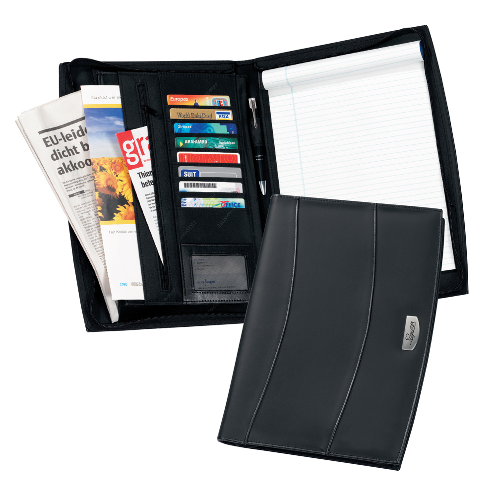 Solutions A4 Zipped Leather Conference Folder